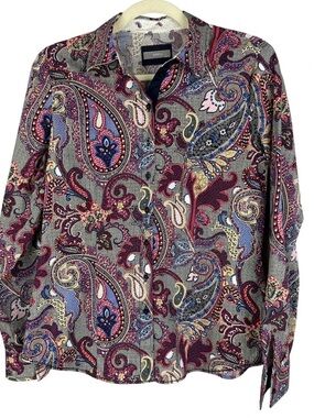 ERFO Vibrant Paisley Print Button Down Shirt EU 36 / US 6 Stretch Cotton